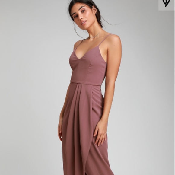 Lulus Midi Mauve Dress - Picture 2 of 8